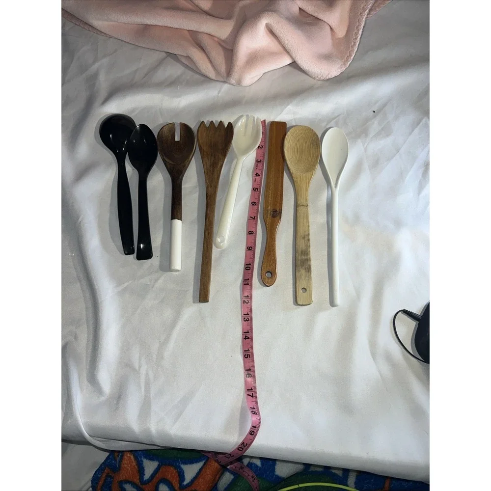 VTG Lot of 8 Wooden Spoons Spatula Primitive Country Kitchen Farmhouse Utensils